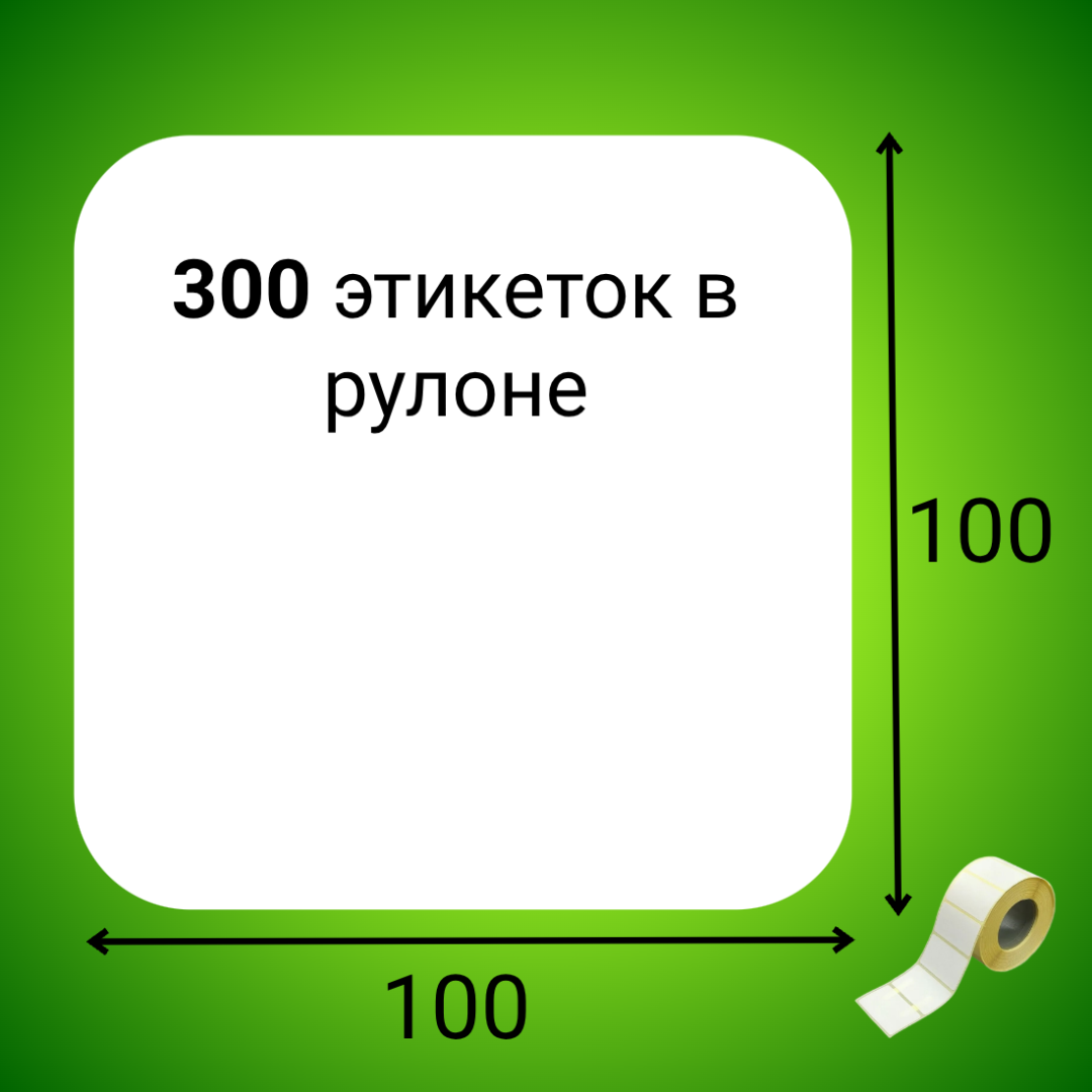 Термоэтикетка ЭКО 100*100 мм (300шт/рул)